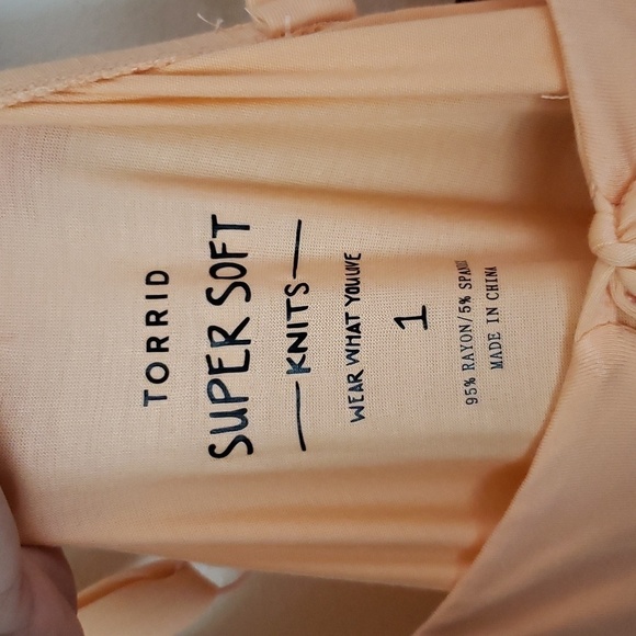 Torrid super soft knit orange sherbet midi maxi dress, tiered skirt, Torrid sz 1 - Picture 6 of 9